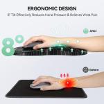 TECKNET Ergonomic Mouse P with Wrist Rest, Soft Mousep with Massage Design, Memory Foam and Non-Slip PU Base for Pain Relief, Gaming Mouse P for Desk, Home, Office, 12x8 Inches, Black White