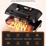 95kpa Vacuum Sealer Machine, Commercial Full Automatic Food Sealer, Food Vacuum Sealing Machine with Cutter, 10 Pre-cut Bags & Bag Rolls and Accessory Hose, Fully Starter Kits - Black Gold