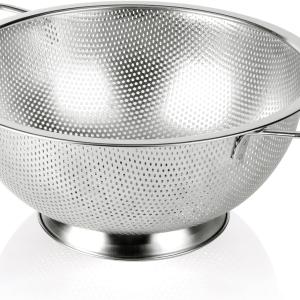 Colander Stainless Steel 3-Quart, Strainer for Kitchen Food, Dishwasher Safe