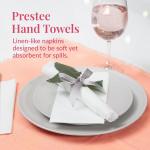Prestee 200 Disposable Paper Hand Towels That Feel Like Linen Napkins, 2-Ply - Guest Towels, Wedding Paper Napkins, Disposable Napkin for Guest Bathroom, Parties, Dinners, Events (White)