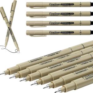 6-Pack Extra Fine Point Writing Pens - 0.25mm Ultra Thin Micron Pen - No Bleed Micro Line Tip Fineliner - Smooth Waterproof Gel Felt Ink Markers Stuff - Bible Journaling Study & Office Supplies