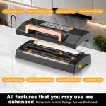 5.0 Precision Food Vacuum Sealer Machine, Commercial Full Automatic Vacuum Sealer Machine, Deluxe Powerful Vacuum Sealing System, Double Heat Seal, Built-in Cutter&Storage, 2 Bag Rolls&Hose,Sous Vide