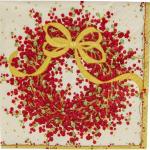 Caspari Entertaining Pepper Berry Cocktail Napkins, Red, 20-Pack