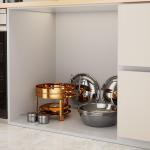 Chafing Dishes for Buffet, 4 Pack 5QT Round Stainless Steel Chafing Dish Set for Home Parties, Christmas Gatherings, Catering Events Complete Buffet Warmer Set (Rose Gold 2)