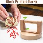 1+1 Pcs Block Printing Baren, Windspeed Wood Baren Printmaking Tool Supplies for Printing, Crafting, Scrapbooking, Linocut