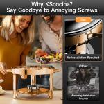 Chafing Dishes for Buffet, 4 Pack 5QT Round Stainless Steel Chafing Dish Set for Home Parties, Christmas Gatherings, Catering Events Complete Buffet Warmer Set (Rose Gold 2)