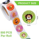 Outus 3 Rolls Motivational Stickers for Kids, 1500 Pcs Inspirational Cartoon Reward Stickers Teacher Supplies for Potty Training School Classroom Students Prizes, 24 Designs(Vivid Style)