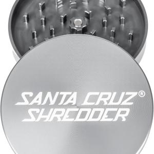 Santa Cruz Shredder Jumbo Metal Herb Grinder Knurled Top for Stronger Grip 2-Piece 4" (Gray)