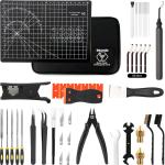 52-in-One 3D Printer Tools Kit, Professional 3D Printer Accessories & Maintenance Set for All FDM/SLA Printers, Deburring Tool, 3D Printer Nozzles, Scrapers, Files Set, PTFE Tube Cutter, Storage Bag