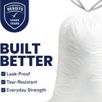 Plasticplace 4 Gallon White Drawstring Trash Bags, 200 Count (Pack of 1) – 0.7 Mil Leak-Proof Garbage Liners for Small Trash Can, Bathroom, Kitchen, Office, and Car Use