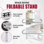 IMACONE 4 Pack Chafing Dish Buffet Set, 8QT Stainless Steel Rectangular Chafers and Buffet Warmer Sets for Catering, with Food & Water Pan, Lid, Foldable Frame, Fuel Holder for Event Party Holiday