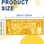 Military Template Ruler,Geometric Drawing Template,Plastic Drafting Stencils Measuring Tools for Office and School, Building Formwork, Drawings Drafting(1pcs,No.4358)