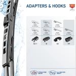 Hella OE Quality 18 Inch All Seasons Streak-Free Rubber Standard Wiper Ble (2 Bles) fit select Cillac Chevrolet Ford GMC Hyundai Jeep Mazda Mini Nissan Volkswagen / 9XW398114018