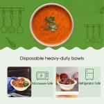 Homestockplus 16 Oz Disposable Bowls Heavy Duty Small Paper Bowls me of 100% Compostable Heavy-duty Quality Natural Bagasse Biodegrable Bowls for Ice Cream, Dessert And Chili ect.[50 Pack]