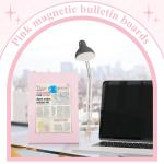 Shimeyao 2 Pcs Pink Magnetic Bulletin Board for Tabletops with 8 Magnets 12 x 8.5 Inch Memo Display Easel Stand for Home Office School Kitchen Table Supplies (Square)