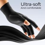 FREETOO All-Around Compression Arthritis Gloves for Women for Pain, Carpal Tunnel Relief Gloves for Men, Hand Compression Gloves for Crocheting, Rheumatoid Arthritis. Fit Palm 7.3‘’-8.3‘’ Black M