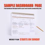 ZERONE CENTRE Productivity Weekly Planner - 54 Sheets Dashboard Spiral Deskp Has 6 Focus Areas to List Tasks for Goals, Projects, Clients, Acemic, or Shopping-Organize Your Daily Work Efficiently