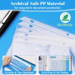 50 Pack Sheet Protectors for 3 Ring Binder - Clear Page Protectors & Plastic Sleeves for Paper 8.5x11 Inch, Binder Sleeves and Paper Protector Sheet for Document, Letter Size, Top Loing