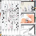 Sabary 18 Pieces Cow Print Stuff, 12 Cow Pens and 300 Sheets Notes with 5 Styles, Black Ink Gel Pens for Birthday Party Back to School Student Gift Women Office School Supplies