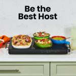 Chefman Electric Warming Tray with justable Temperature Control, Perfect For Buffets, Restaurants, Parties, Events, and Home Dinners, Large 21” x 16” Glass-Top Surface Keeps Food Hot – Black