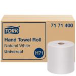 Tork Hand Towel Roll, Natural White, Universal, H71, Large, 100% Recycled, 1-Ply, White, 6 Rolls x 800 ft, 7171400
