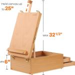 VISWIN Large Tabletop Easel Box with 3 Storage Drawers, justable Portable Beech Wood Desktop Easel for Painting, Drawing, Plein-Air Art Sketchbox for ults, Artists, Beginners, Hold Canvas to 25"