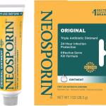 Neosporin Original First Aid Triple Antibiotic Ointment, Bacitracin Zinc & Neomycin Sulfate Infection Protection, Wound Care Treatment & Scar Appearance Minimizer for Minor Cuts, Scrapes & Burns, 1 oz