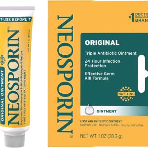 Neosporin Original First Aid Triple Antibiotic Ointment, Bacitracin Zinc & Neomycin Sulfate Infection Protection, Wound Care Treatment & Scar Appearance Minimizer for Minor Cuts, Scrapes & Burns, 1 oz