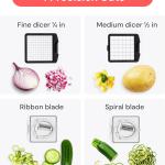 Fullstar The Original Pro Chopper - Vegetable Chopper and Spiralizer, Food Chopper with Container, Fruit Slicer, Kitchen Ggets & Gifts, Home Essentials (4 in 1, Clear)