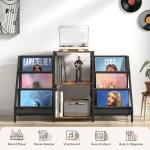 Bikoney Record Player Stand - 6-Tier Vinyl Record Storage for Up to 280 Albums, Holder for Living Room