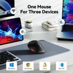 TECKNET Ergonomic Mouse, Wireless Bluetooth Vertical Mouse, 4800 DPI Optical Tracking, 6 justable DPI, Quiet Clicks, 2.4GHz with USB A Receiver, 12 Months Battery, 6 Buttons, Wide Compatibility