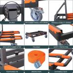 Upgre Folding Drywall Cart Heavy Duty,Drywall Dolly Lo 2200 lbs Capacity,Panel Cart with Extended Large Deck,Panel Dolly Handling Plywood Sheetrock Glass and Windows Service