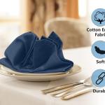 Ruvanti Cloth Napkins Set of 12, 18x18 Inches Napkins Cloth Washable, Soft, Durable, Absorbent, Cotton Blend. Table Dinner Napkins Cloth for Hotel, Lunch, Restaurant, Weddings, Parties -Ocean Blue