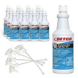Betco – Fight Bac RTU Disinfectant Spray | Hospital Gre & EPA Registered | Kills COVID-19 Virus | Me in The USA |32 oz Bottle (Pack of 12)