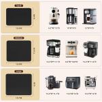 GuanQiao 360° Rotation Appliance Slider for Coffee Maker & Heavy Kitchen Appliance, Bamboo Rolling Tray for Kitchen Counter, Sliding Tray with Premium Wheels (Black, 15.7"×13")