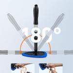 AstroAI Windshield Cleaner Tool, Car Interior Detailing Cleaning Kit with Extendable Handle and 4 Upgred High-Density Reusable Microfiber Ps, Auto Glass Wiper Brush Kit for Cars, Blue, 15.9in-21in