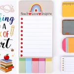 Teacher Gifts,Cute Teacher Sticky Notes,Teachers Valentine Deals Supplies Post for School Office Classroom - Gifts for Teachers for Thank You Appreciation Easter Basket Stuffers Grution