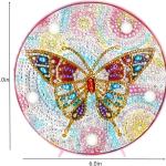 DIY Diamond Painting Lamp with LED Lights Full Drill Crystal Drawing Kit Bedside Night Light Arts Crafts for Home Decoration or Christmas Gifts 6.0x6.0inch (Butterfly-B)