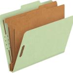 Pendaflex Recycled Classification File Folders, 2 Dividers, 2" Embedded Fasteners, 2/5 Tab Cut, Letter Size, Light Green, Box of 10 (24076R)