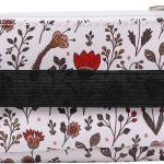 justable Elastic Pen Holder for Notebook, Stationery School Supplies Zipper Bag for Journals, Book,Planners，White Flower