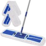 36" Commercial Dust Mop: Dry Dust Broom for Hardwood Floors Cleaning - 2 Reausable Mop Ps 59" Long Handle Heavy Duty Frame - Professional Cleaning Supplies for Hotel Warehouse School Janitor