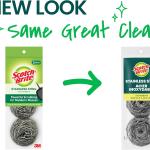 Scotch-Brite Stainless Steel Scrubbers, Scouring Ps for Cleaning Tough Baked-On Messes, Metal Scrubbers for Cleaning Dishes, 3 Scrub Ps