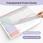 Taja Weekly To Do List Notep with 52 Undated Sheets（8.5"×11"）- Weekly Desk Planner for Women & Man, Work and Home - Violet Dream