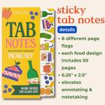 ban.do Sticky Tab Notes with Food Theme Novelty Page Flags for Annotating, Picnic Set