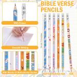 Crtiin 48 Pcs Include 24 Bible Verse Notep 24 Pencils Kids Christmas Christian Church Gifts Students Classroom Award Religious Notebook Bible Pencils Prayer Pocket School(Classic Style,Eclectic)