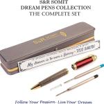 S&R Somit Fancy Pen For Men and Women With Gift Box - Valuable Luxury Pen for Business and Office, Executive Gift for Family & Friends - Special Engraving & Led Decorative Box (RED GOLD)