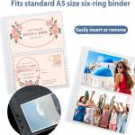 20 Pack Clear A5 6 Ring Binder Inserts Sleeves, 7.8x5.98 in Plastic Clear Binder Sleeves 2 Pocket, Plastic Page Protectors for 6 Ring A5 Inserts Index Cards, Photocards, Postcards, Pictures