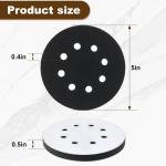 4 Pack Premium Foam Sanding Ps, 5 Inch 8 Holes Hook and Loop Sponge Cushion Buffer Backing P, Professional Sponge Sanding Ps and Soft Density Interface P for Orbital Sander