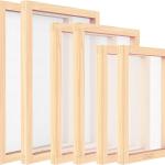 Caydo 6 Pieces 3 Size Wood Silk Screen Printing Frame with Mesh for Screen Printing, 10 x 14 Inch, 8 x 12 Inch, 6 x 10 Inch