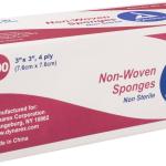 SurgiMac Gauze Non-Woven Sponges, Non-Sterile, 3 x 3 inch, 4-Ply, 200-Count